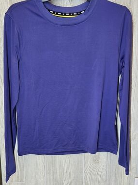 Women’s Long Sleeve Crew Tee — Purple. picture shows more purple than original.